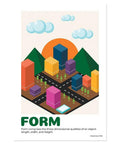 Seven Art Classroom Posters Set for Decor and Learning, Form element, 12 by 18 inches, satin finish paper, K12 teaching poster, USA-made