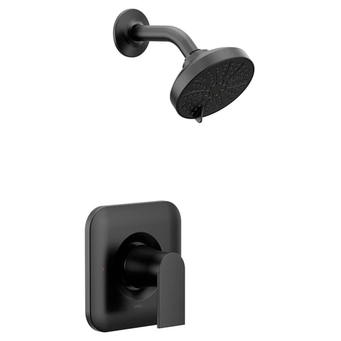 Genta LX Matte Black Shower Trim Kit With Showerhead And Lever Handle, Posi-Temp Valve Required For 2510 2520 2570 Or 2590
