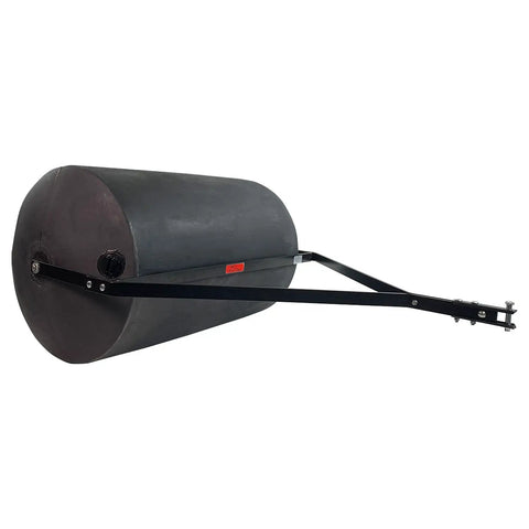 Tow Behind Poly Lawn Roller With 690 Pound Capacity And 36 Inch Rolling Width For Big Yards Easy Turn Plug For Quick Fill And Empty 24 By 36 Inch Workhorse Heavy Duty Construction For Home Lawns And Landscaping Projects, side view