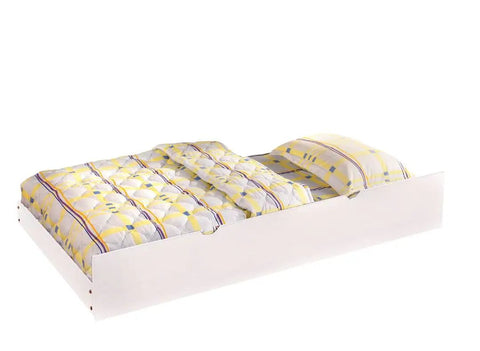 Twin Over Full Bunk Bed With Attached Ladder Upper Bed Rails Lock Joint Safety System Slat Kit Included Blue White Trundle Included