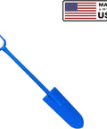 Heavy Duty All Steel Sharpshooter Shovel With Long Handle And Hardened Heat Sharpened Chromoly 15 Inch Head For Breaking Hard Soil Slayin Roots And Pipes, blue finish