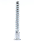 Close-up of single M7 x 50mm Confirmat Screw for Flat Pack Furniture with 5mm pre drilled holes, durable for wood and composite assembly.