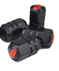 Dodge Valve Stem Caps Set Of 4 With Aluminum Alloy Cap Trim And Resin Emblem 360 Degree Rotating Tire Valve Covers