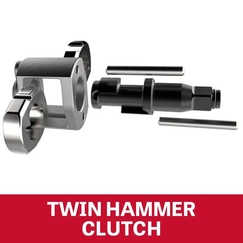 Twin hammer clutch of Half Inch Aluminum Impact Wrench with Feather Trigger, 680 Ft Lbs Torque, 8000 RPM