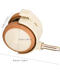 4pcs PU Grip Neck Stem Casters for Nursery Carts and Bookcase, 4cm height, brown rubber wheel, measuring 8.4cm total.