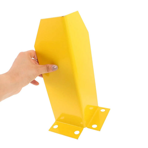 Heavy Duty Steel Pallet Rack Guard With Double Sided Upright Impact Shield For Warehouse Forklift Smash Protection Storage Column Bumpers And Rack Leg Armor