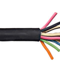 12 By 8 SOOW Portable Cable 600V Black 200 Ft 8 Conductors AWG 12 14 Amp Capacity Heavy Duty Outdoor Power Extension Wire For Construction Industrial Equipment, cut end