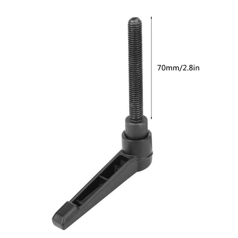 Four Pack M8 Male Thread Clamping Lever Handles Featuring Rock Solid Stainless Steel Construction With No Sweat Adjustment For Fast Machine Tweaks Black 70mm Finish, single lever with 70mm grip and male thread.