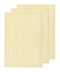 Three unfinished basswood sheets, 12 x 8 x 3/8 in, smooth surfaces for crafts