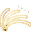 8Pcs Gold Curved Antique Lid Support Hinges With Screws For Cabinets, Boxes, Wardrobes, Doors, And Kitchen Cupboards