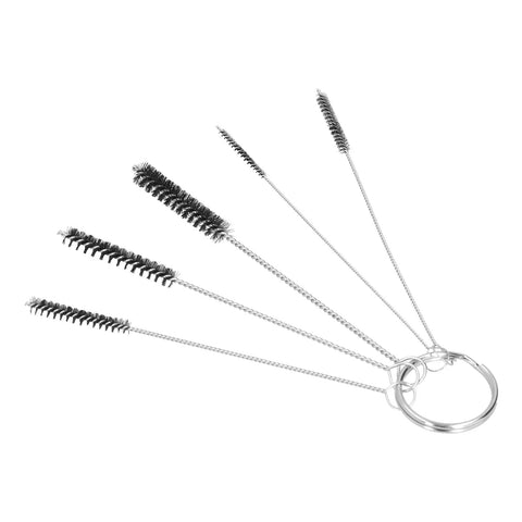 Must Have 5 Piece Tube Brushes Kit Clean Dirty Bottles Straws Mugs And Coffee Machines Fast With Stainless Steel Rod And Nylon Tufted Bristles Fit Small Niche Areas Plus Key Ring Hook Makes It Easy As Pie To Latch On Perfect For Every Home Job.