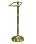 Georgian Pedestal Toilet Paper Holder In Antique Brass Sturdy Weighted Base Old School Bath Accessory For Traditional Bathrooms