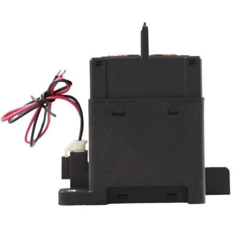 Professional Grade 500A 1000V DC Contactor Featuring A Ceramic Seal, showing back view with wires for EV charging and solar energy.