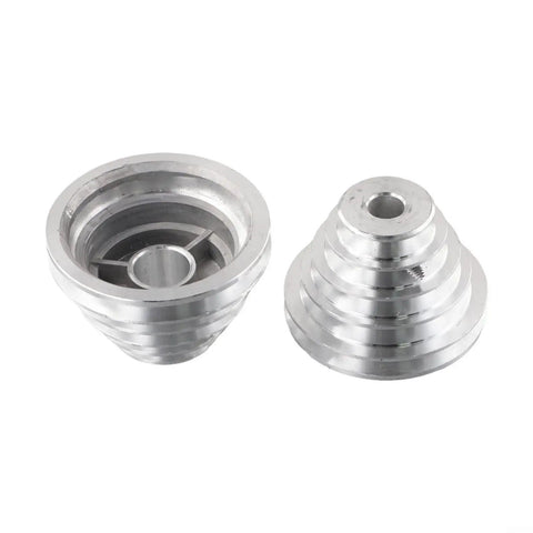 Smooth Out Your Drill Press With This Badass Aluminum Five Step Pagoda Pulley And V Belt Drive Kit Designed For 14mm And 22mm Motor Shafts Perfect For Heavy Duty Workshops Anytime You Need Top Notch Performance And Reliable Gear Rotation Control, aluminum 5-step pulley set