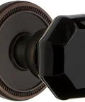 Soleil Rosette With Lyon Knob Passage Door Hardware Set Two And Three Eighths Inch Backset Timeless Bronze Solid Forged Brass
