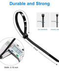 8 Inch Black Zip Ties 5000 Count Pack With 50 Pound Tensile Strength UV Resistant Self Locking Cable Ties for durability