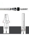 Premium Collet Chuck Extension Bar Designed For CNC Milling And Lathe Work showcasing its rugged design and tool connections.