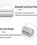 Pro Grade 304 Stainless Steel Dowel Pin Set, Precision Ground And Hardened Alignment Pins For Machinery, close-up of smooth and chamfered ends