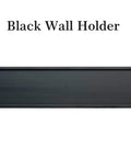 Custom Aluminum Name Plates 2x8 For Desk And Wall With Optional Logo And Text Personalization In Silver Or White Finish showing black wall holder