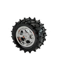 Close-up of a wheel from 8 Piece RC Model Wheel Set With Shafts For Cars Trucks Robots Boats And Helicopters Made From Durable Plastic Wheels