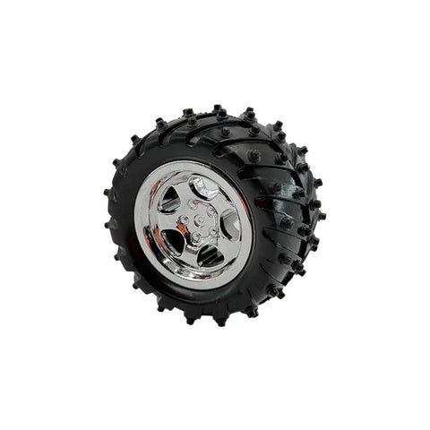 Close-up of a wheel from 8 Piece RC Model Wheel Set With Shafts For Cars Trucks Robots Boats And Helicopters Made From Durable Plastic Wheels