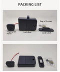 Smart Biometric Cabinet Lock With Fingerprint Access And Bluetooth App Control packing list with lock box and accessories