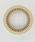 Top view of One Piece Curved Teeth Nylon Sleeve Gear Coupling Sleeve Replacement For Precision Machinery With M-65 Compatibility, 132mm OD