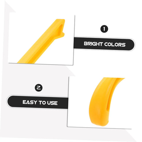 Close-up of bright yellow handle from the Versatile Pro Grade Two Pack Woodworking Push Blocks And Safety Push Sticks Set for precision.