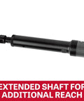 Pneumatic 1/4 Inch Die Grinder with Extended Shaft, 23000 RPM, Variable Speed Throttle for detail grinding and sanding.