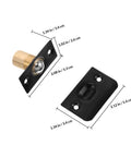 Stainless Steel And Copper Ball Door Catch Hardware Kit With Adjustable Spring And Hidden Positioning Mechanism, dimensions shown