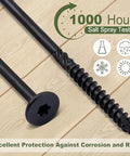 LIONMAX wood lag screws, black-coated #14 x 2-7/8 in, exterior screws with flat head Torx drive; 2 shown