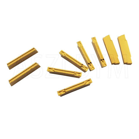 ASZLBYM lathe grooving inserts MGMN200-G, 11 pcs, indexable carbide, gold color