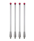ArtHoval 4-piece CMM touch probe stylus set with white ceramic stems, red Ø6mm ball tips and threaded shanks