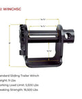 4 Pack Trailer Winch For Standard Sliding C Track Fits 2 Inch 3 Inch Or 4 Inch Straps Heavy Duty Tie Down Gear, black metal