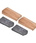 4 Piece Garden Hoe Head Fixer Replacement Parts Kit With Iron Pin And Wooden Handle components on white background