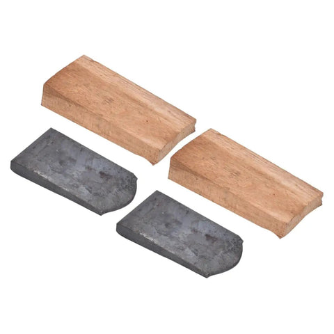 4 Piece Garden Hoe Head Fixer Replacement Parts Kit With Iron Pin And Wooden Handle components on white background