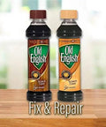 Premium Brown Wood Scratch Repair Pen For Light Furniture And Hardwood Floors Quick Fix Stain To Kick Beat Up Wood Back Into Shape With A Smooth Natural Shine 8 Ounce Bottle, featuring two bottles for dark and light woods.