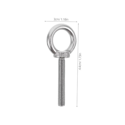 Beefy Heavy Duty Stainless Steel Eye Bolt With Shoulder For Lifting And Wall Mount M10x60 Size Closed Hook Eye Screw For Chains Ropes And Cable Ties Multipurpose Lifting Hardware, M10
