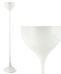 White Modern Metal LED Floor Lamp With Round Metal Shade, Foot Switch, UL Listed, LED Bulb Included, shown in close-up view