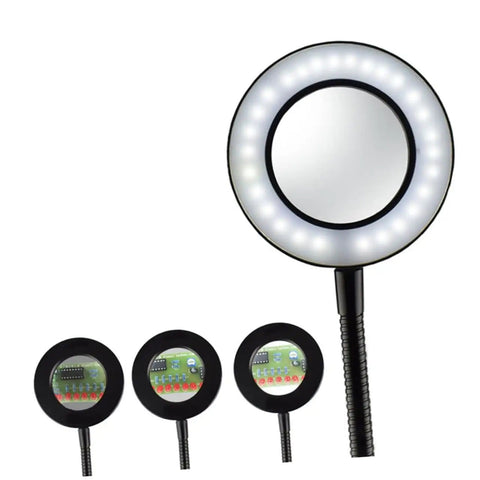 LED Magnifying Glass Table Lamp With Adjustable Brightness And Color Temperature for DIY crafts and repair work