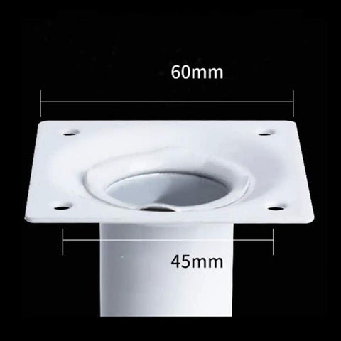 Heavy Duty White Steel Pipe Desk Legs For Solid Furniture Upgrades Rust Proof iron base with 60mm x 45mm dimensions for easy installation.