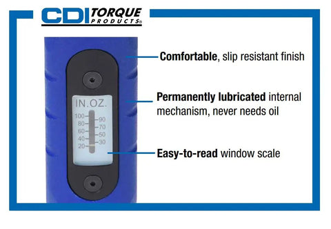Micro Adjustable Torque Screwdriver With One Quarter Inch Hex Drive, 10 To 80 cNm Range, 61NSM, Clockwise Torque