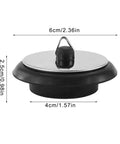 General Use Bath Tub Drain Stopper, with 10CM Chain, 6cm diameter, chrome top, suitable for sinks and bathtubs.