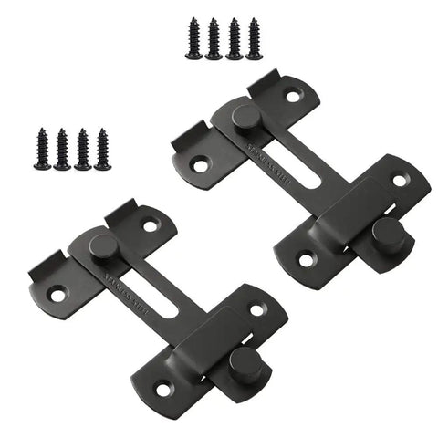 Beefy Flip Latch Lock Heavy Duty Stainless Steel Gate Door Cabinet Window Lock 2 Pack black with screws, durable and rustproof