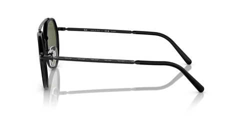 Side view of RB3765 Round Sunglasses with Black Frame and Green Polarized Lenses 53mm Wide for UV Protection