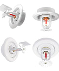 Superior Metal Ips Fire Sprinkler Escutcheon Head Plate Two Piece Cover Ring Crisp White for recessed mounting view.