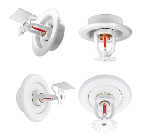 Superior Metal Ips Fire Sprinkler Escutcheon Head Plate Two Piece Cover Ring Crisp White for recessed mounting view.