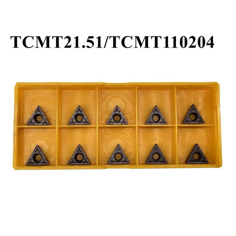 Rugged Carbide Turning Inserts 20 Pcs TCMT21.51 TCMT110204 in yellow box, PVD coated for steel lathe tool holders