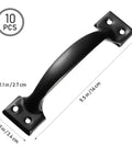 Matte Black Gate Handles Set Of 10 5.5 Inch Barn Door Pulls For Cabinets, Drawers, Fences, And Outdoor Use Screw On Hand Grips
