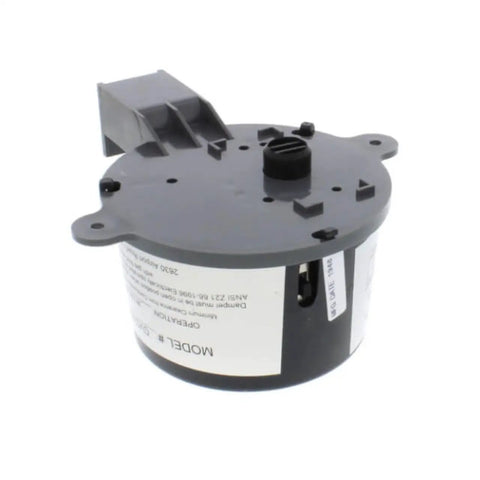 GVD RMA PL 24 VAC Vent Damper Motor 60 Hz 80 mA for HVAC duct systems, precise airflow control, side view showing label and casing